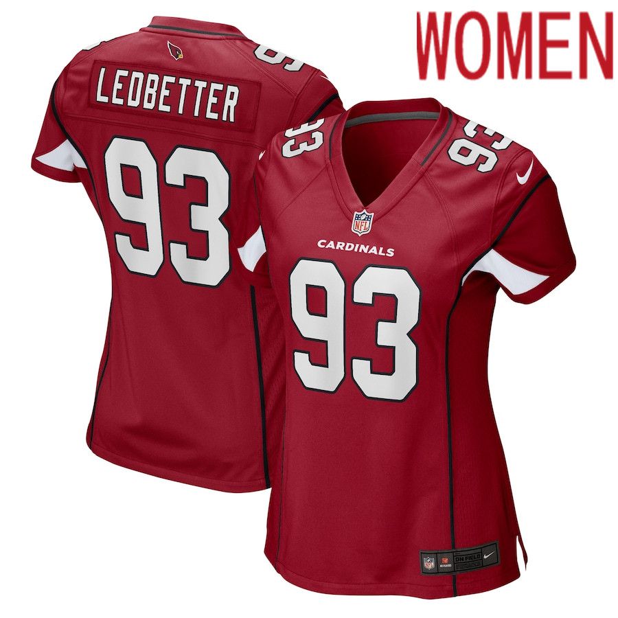 Women Arizona Cardinals 93 Jonathan Ledbetter Nike Cardinal Game NFL Jersey